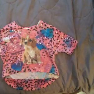 A Rocker Girl polyester sequin crop top XL/XG kids